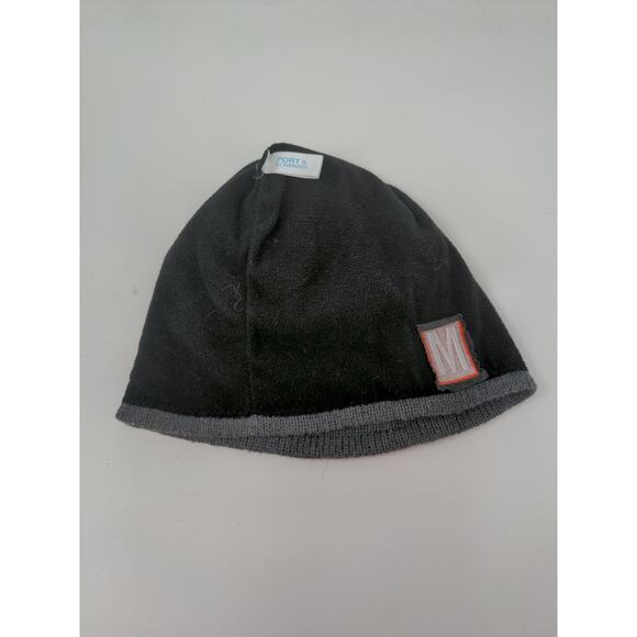 Port & Company Lined Beanie Hat Embroidered M Logo Gray 100% Acrylic - Picture 9 of 11